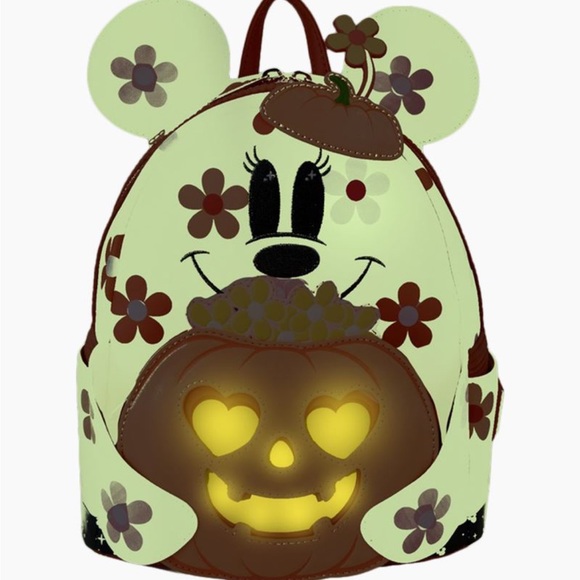 Minnie Mouse Floral Ghost Cosplay Light Up Glow Mini Backpack FREE SHIPPING - Picture 2 of 5
